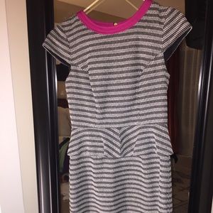 Midi Black&White Peplum Dress